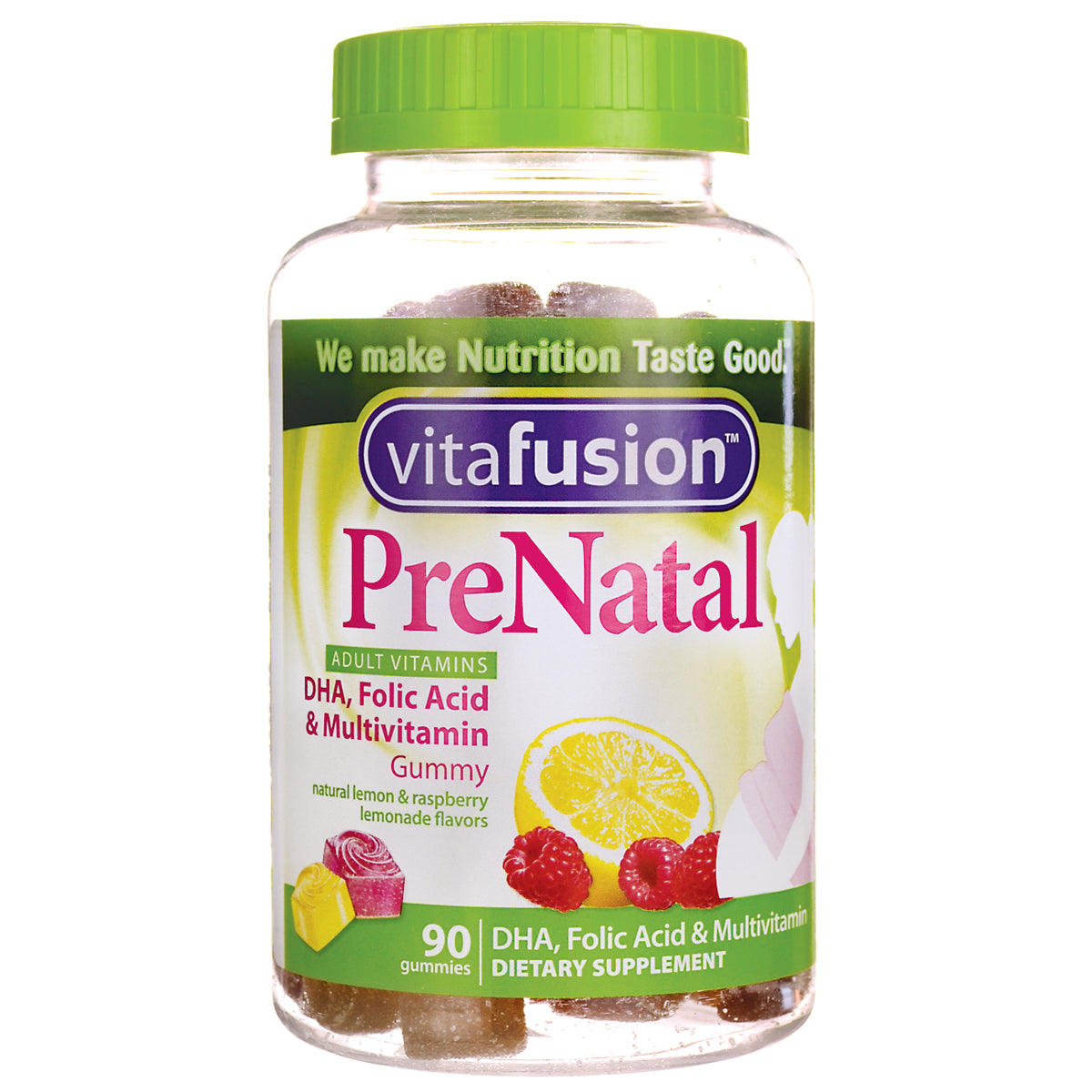 VFS009 | vitafusion PreNatal gummies bottle, DHA, Folic Acid & Multivitamin, 90 gummies