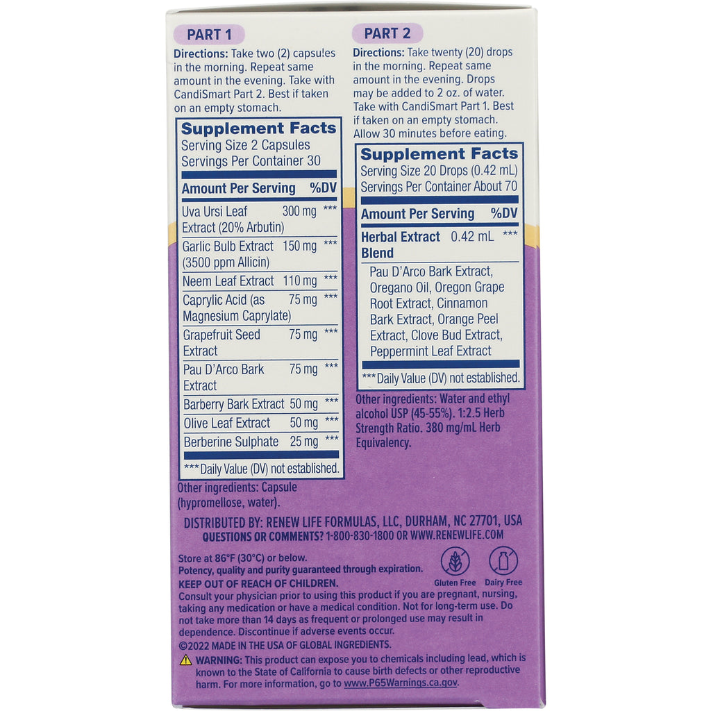 RNL014 | Back panel showing Supplement Facts, two-part directions, ingredient list and warnings - Thumbnail
