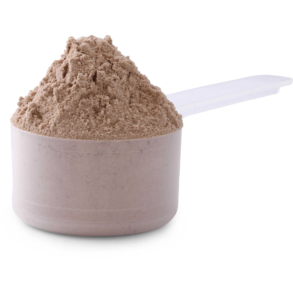 SWU1068 | Measuring scoop filled with brown protein powder - Thumbnail