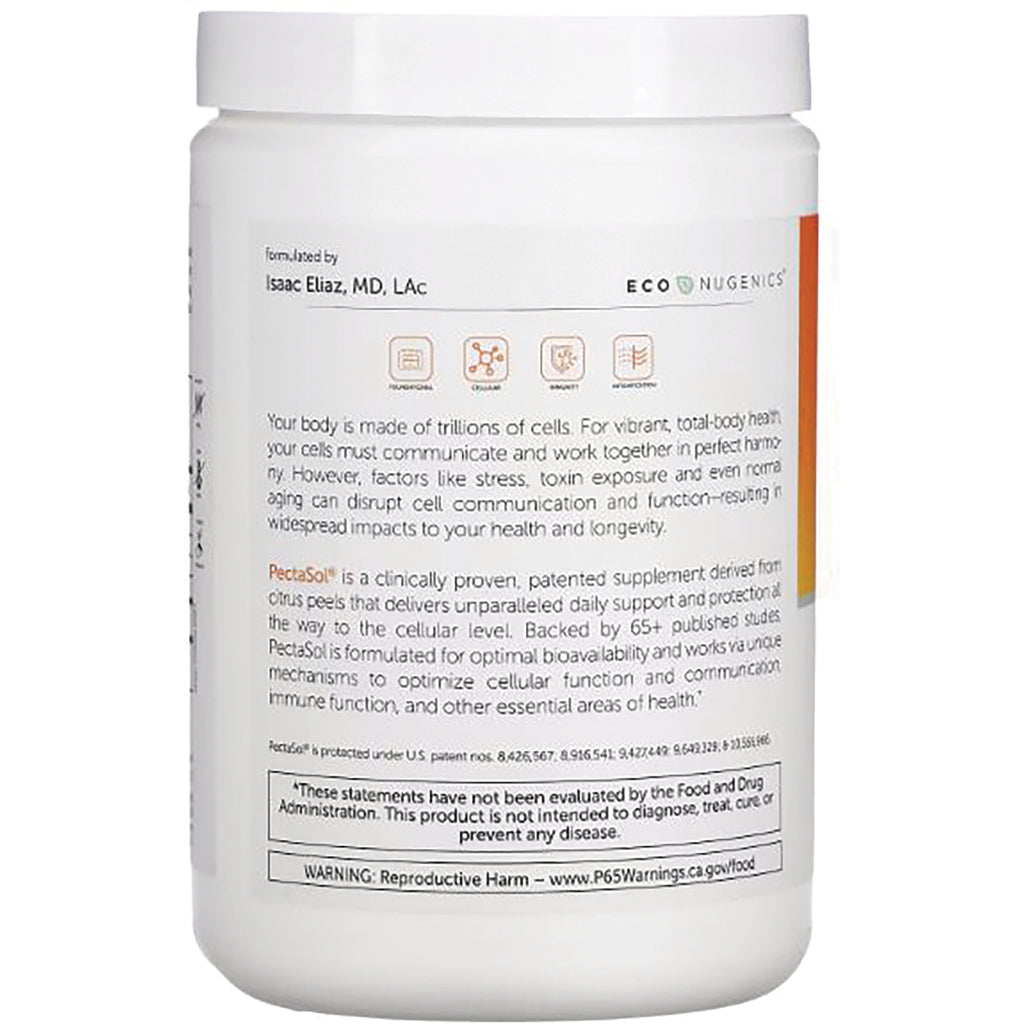 ECN002 | Back label of white supplement jar showing product description, warnings, and ECO NUGENICS logo - Thumbnail
