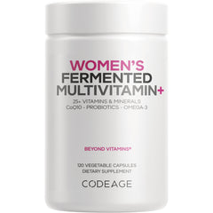 Women's fermented multivitamin bottle labeled BEYOND VITAMINS 120 vegetable capsules dietary supplement