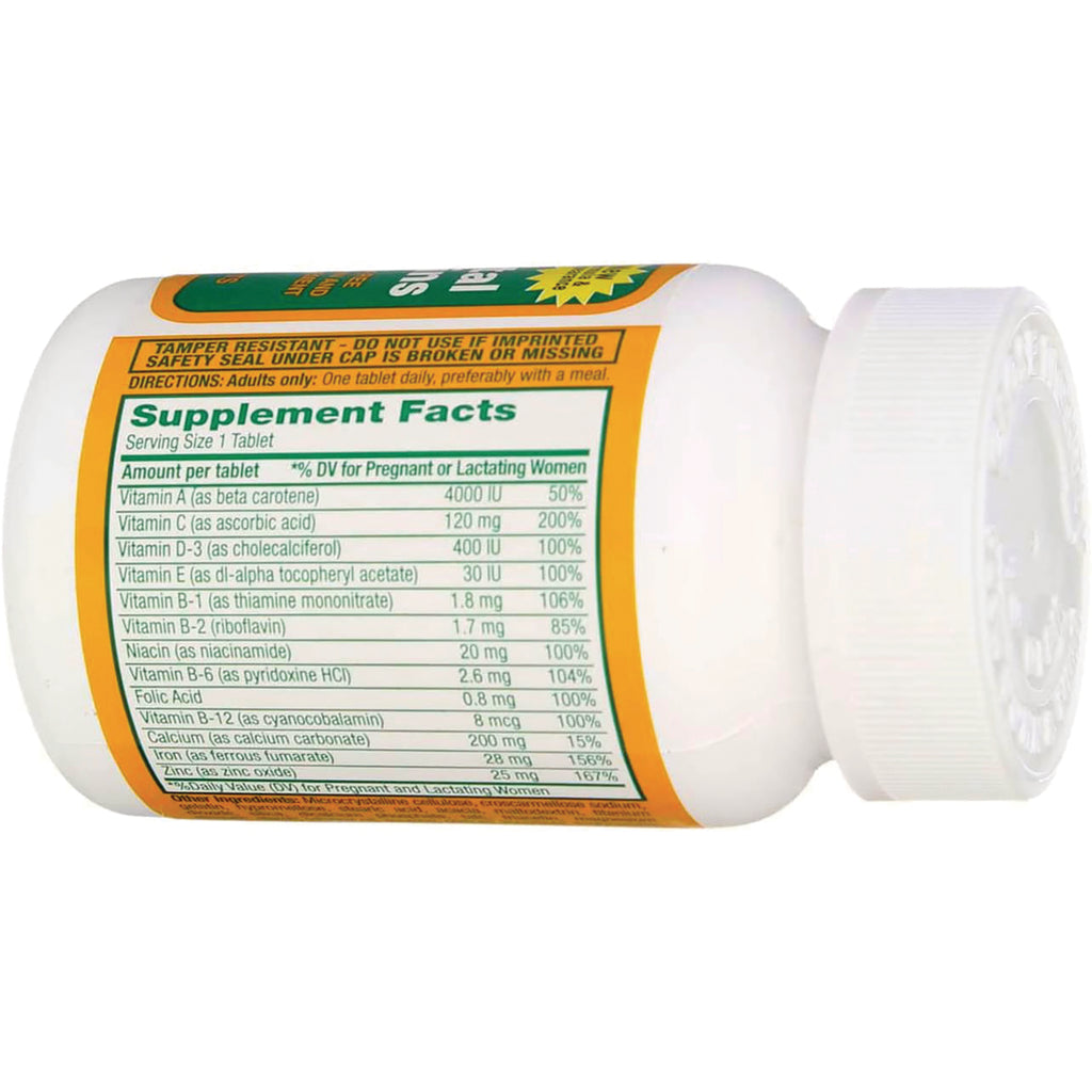 WAT046 | Supplement Facts panel on vitamin supplement bottle showing nutrition information - Thumbnail