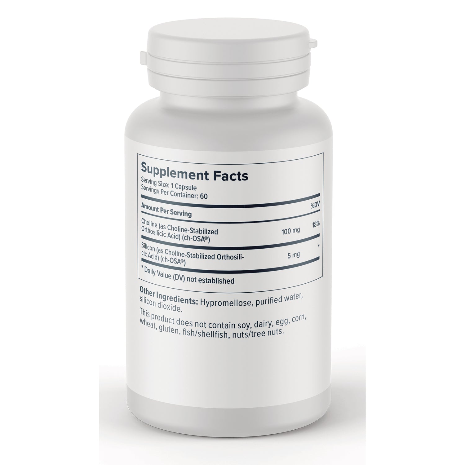 NFC215 | Back label showing Supplement Facts panel and ingredient list on white supplement bottle