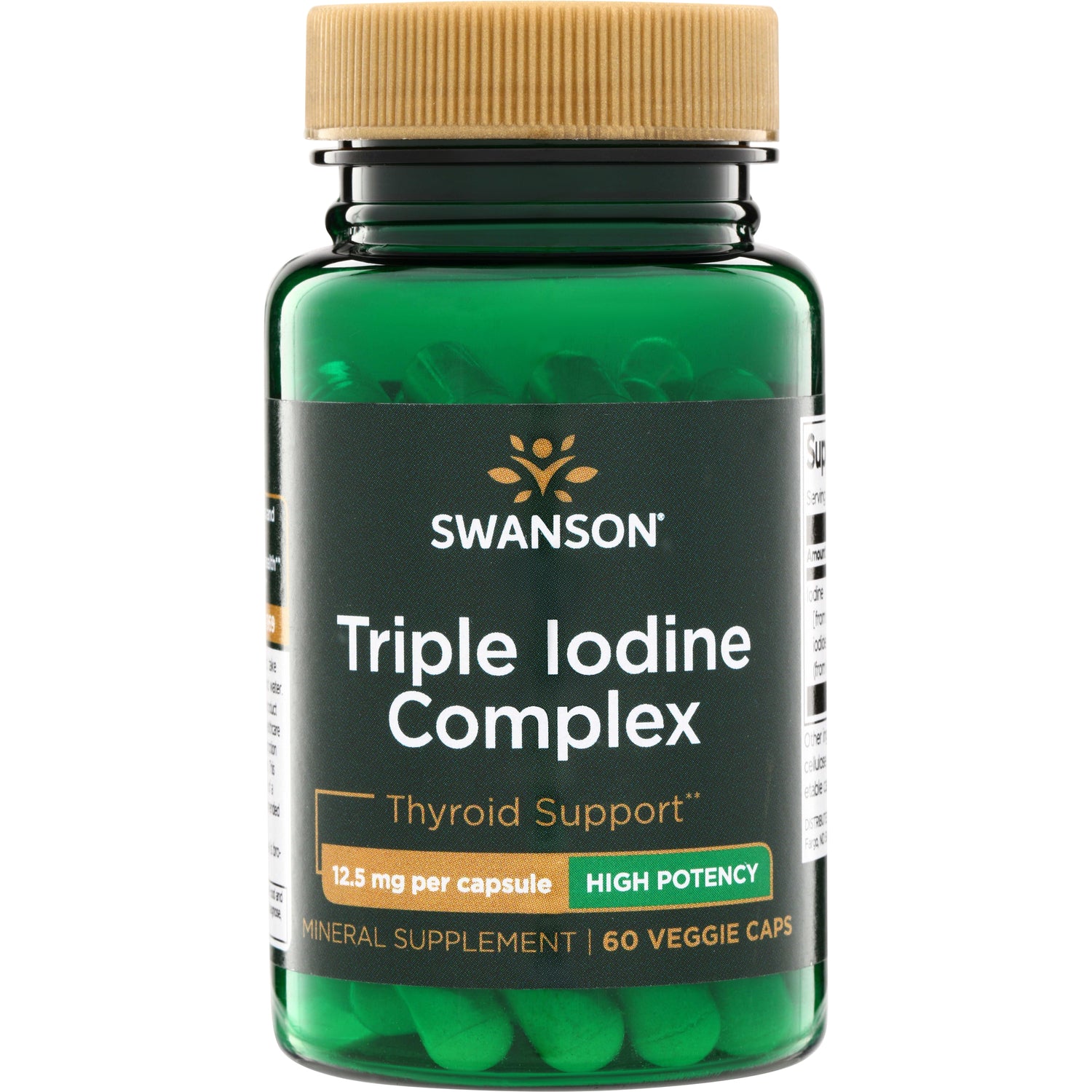 SWU809 | Swanson Triple Iodine Complex thyroid support, 12.5 mg per capsule, high potency, 60 veggie caps