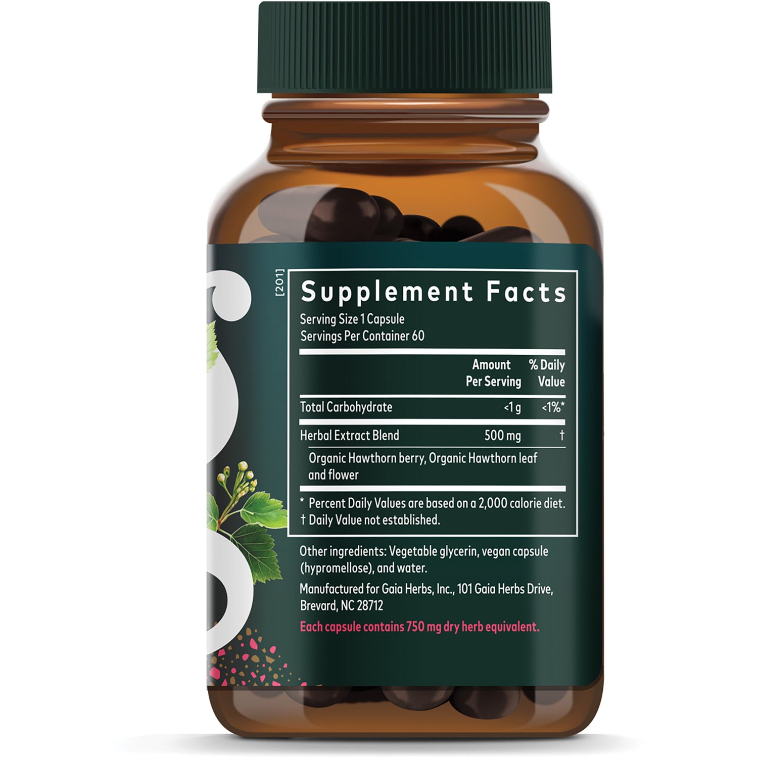 GH011 | Back panel showing Supplement Facts, ingredient list, and suggested use directions