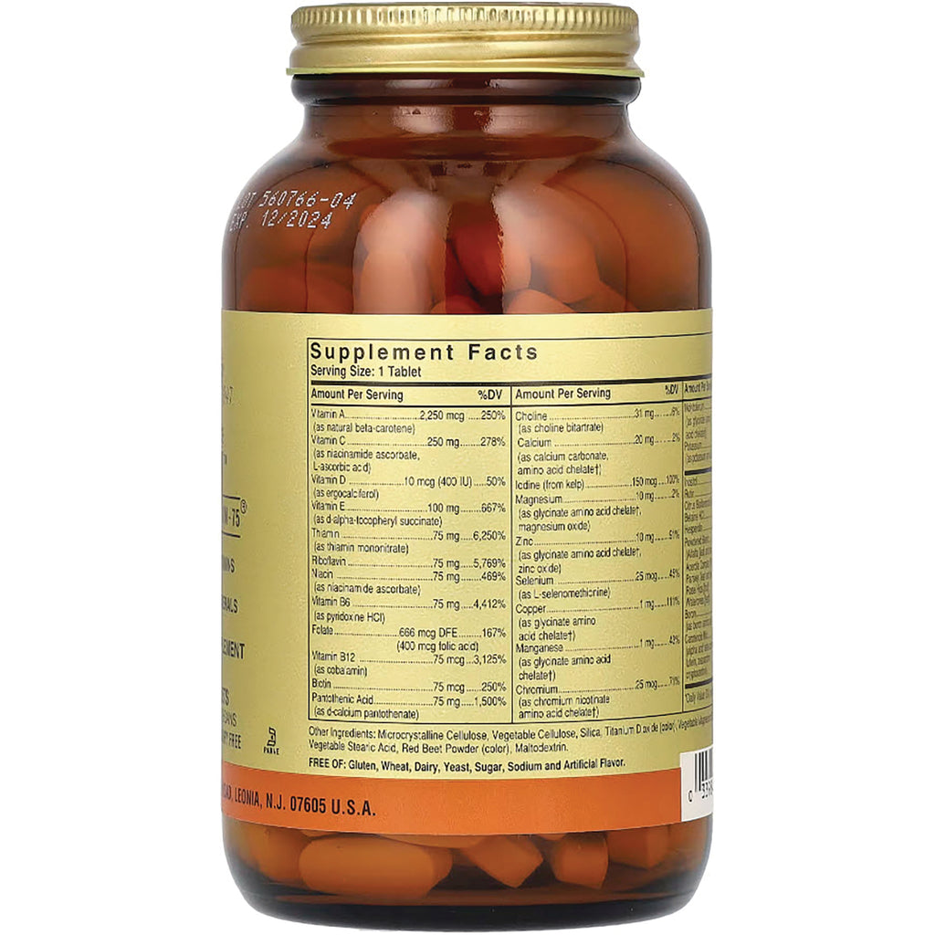 SLG286 | Supplement Facts label on back of amber supplement bottle showing ingredients and serving size - Thumbnail
