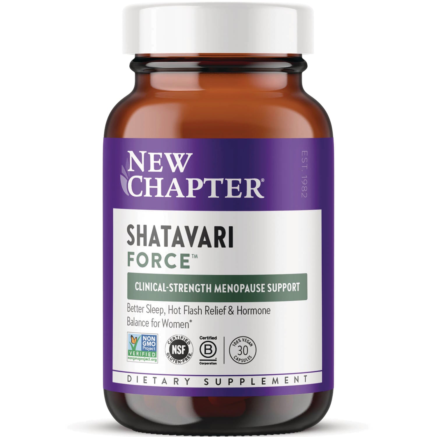 NWC398 | New Chapter Shatavari Force dietary supplement bottle for menopause support