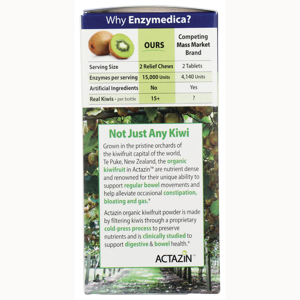 EMD074 | Back panel with comparison table, product description titled Not Just Any Kiwi and ACTAZIN logo - Thumbnail
