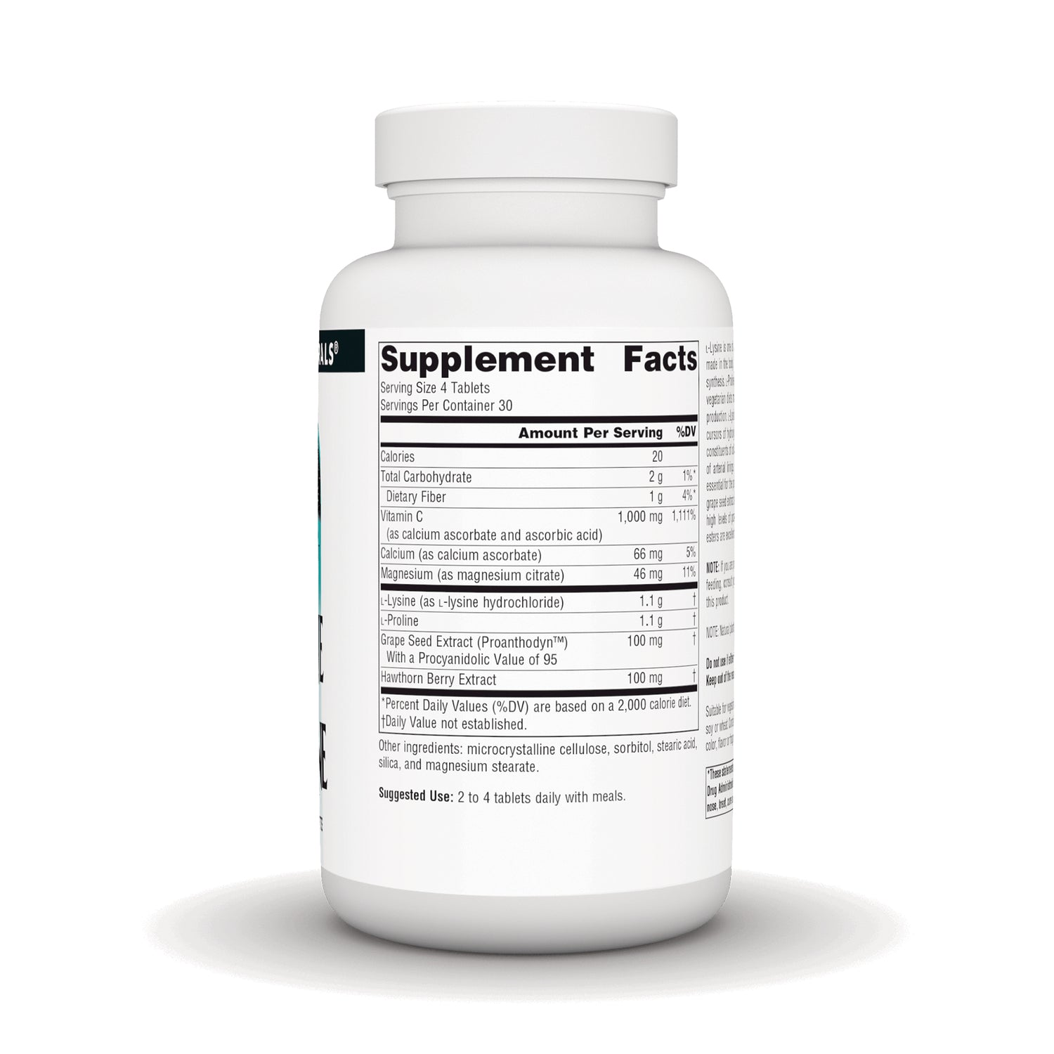 SN534 | Supplement Facts panel on supplement bottle label