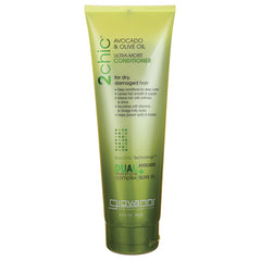 GV060 | green tube of Giovanni 2chic Avocado & Olive Oil Ultra-Moist conditioner, 8.5 fl oz, for dry damaged hair