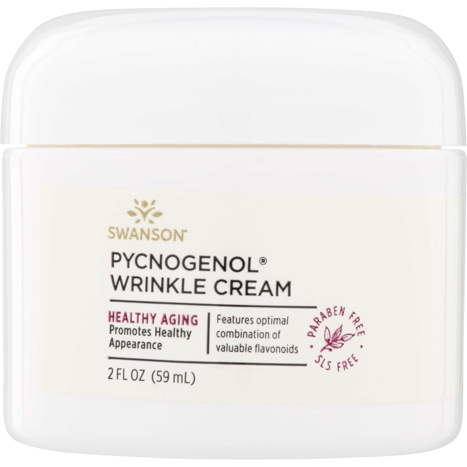 SW1466 | Swanson Pycnogenol Wrinkle Cream, 2 fl oz jar, Paraben free, SLS free