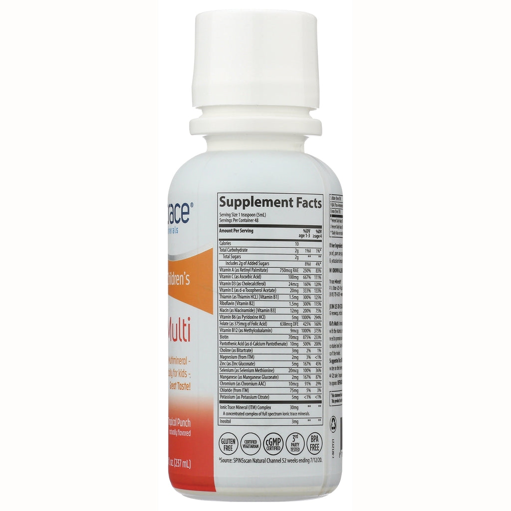 TM042 | Back of children's multivitamin liquid bottle with Supplement Facts label - Thumbnail