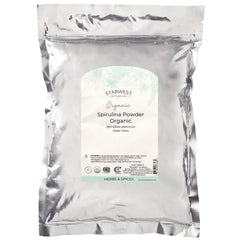 STB006 | Starwest Botanicals Organic Spirulina Powder, silver resealable pouch front