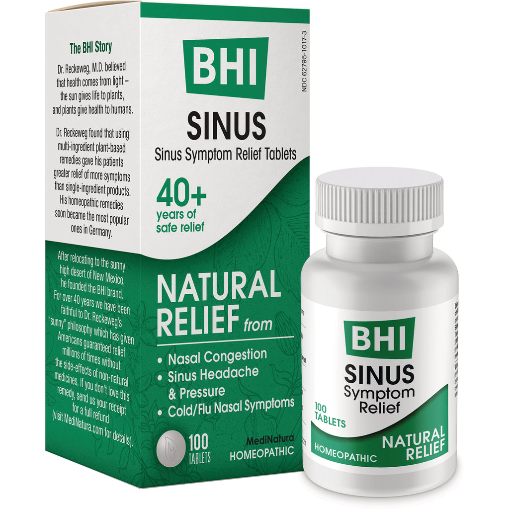 MNA031 | BHI Sinus Natural Relief box, 100 tablets for nasal congestion and sinus symptom relief - Thumbnail