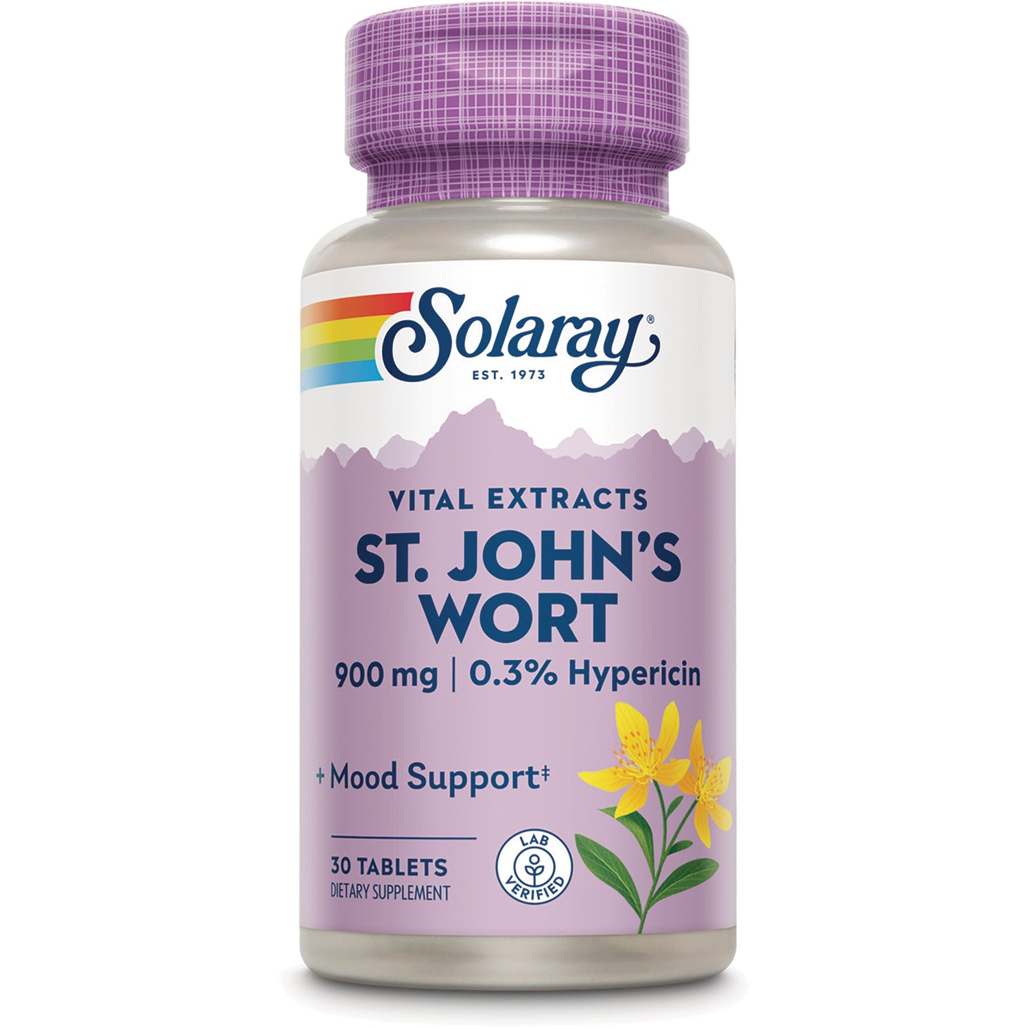 SLR283 | Solaray Vital Extracts St. John's Wort 900 mg, 0.3% Hypericin, Mood Support, 30 tablets