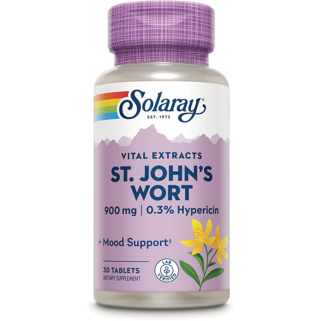 SLR283 | Solaray Vital Extracts St. John's Wort 900 mg, 0.3% Hypericin, Mood Support, 30 tablets - Thumbnail