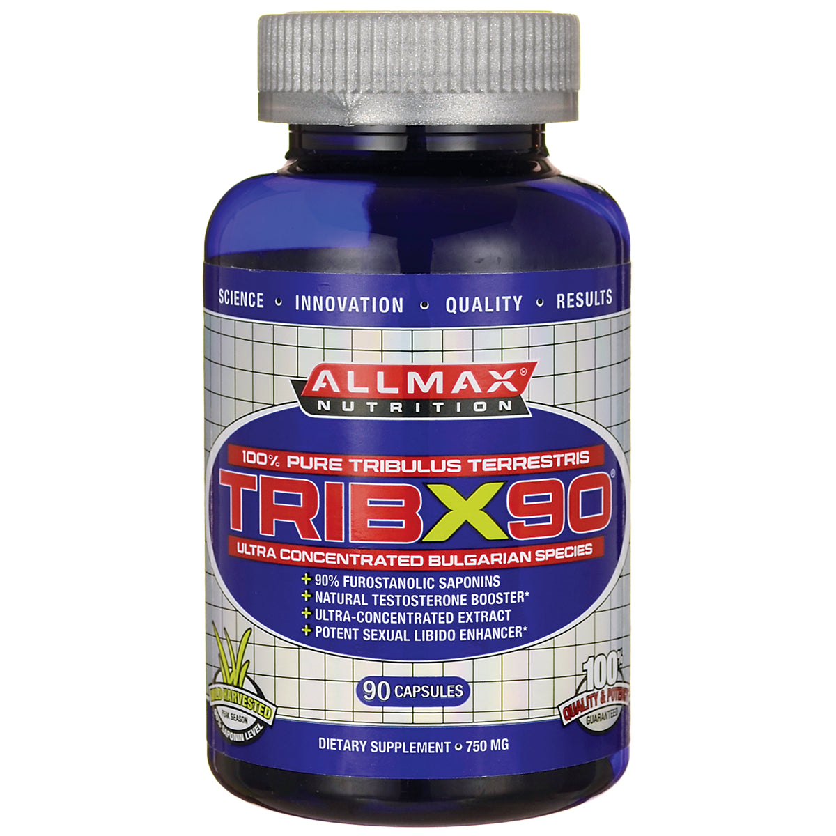 ALX008 | Blue AllMax TRIBX90 supplement bottle, 90 capsules, label reads \