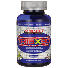 ALX008 | Blue AllMax TRIBX90 supplement bottle, 90 capsules, label reads \