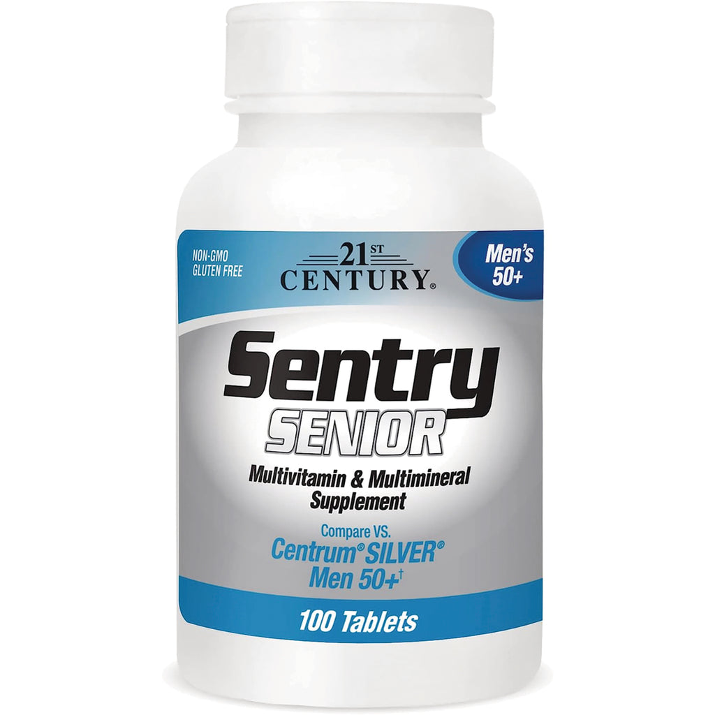 CNT281 | white bottle labeled Sentry Senior multivitamin & multimineral supplement for Men 50+, 100 Tablets - Thumbnail