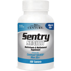 CNT281 | white bottle labeled Sentry Senior multivitamin & multimineral supplement for Men 50+, 100 Tablets