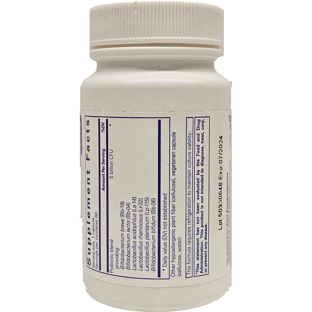 PRN118 | Back of white supplement bottle showing Supplement Facts label and ingredient panel - Thumbnail