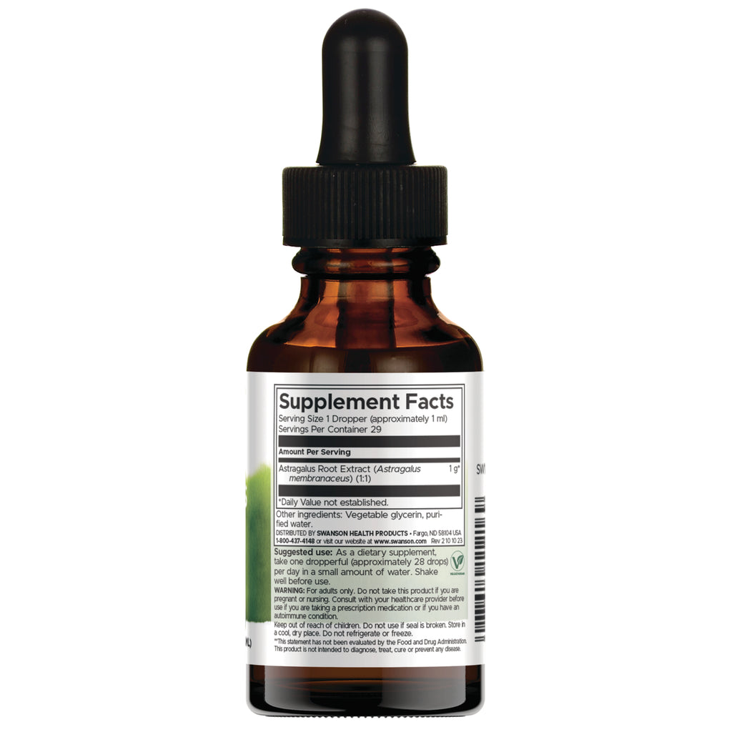 SW1216 | Supplement Facts for Astragalus Root Extract liquid - Thumbnail