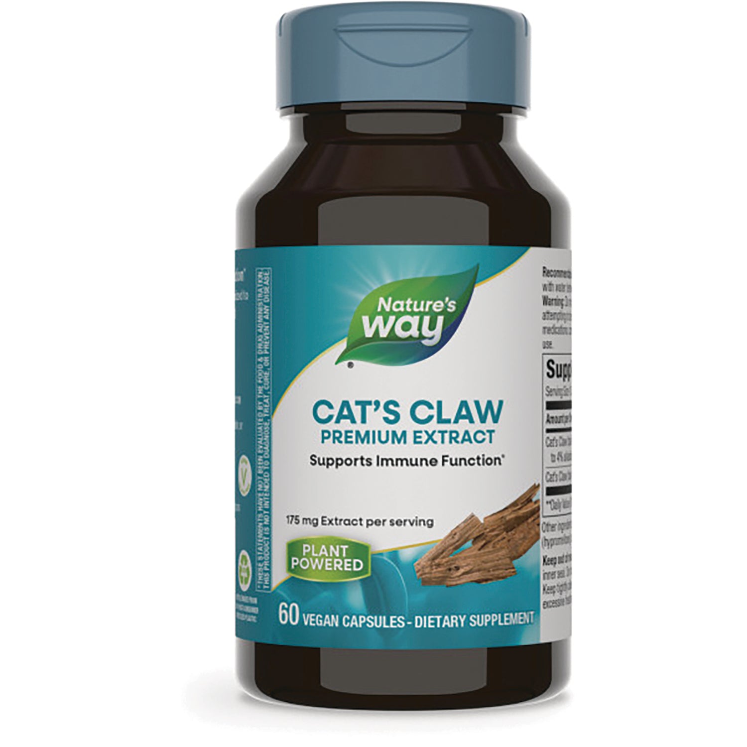 NW751 | Nature's Way Cat's Claw premium extract supplement bottle, 60 vegan capsules