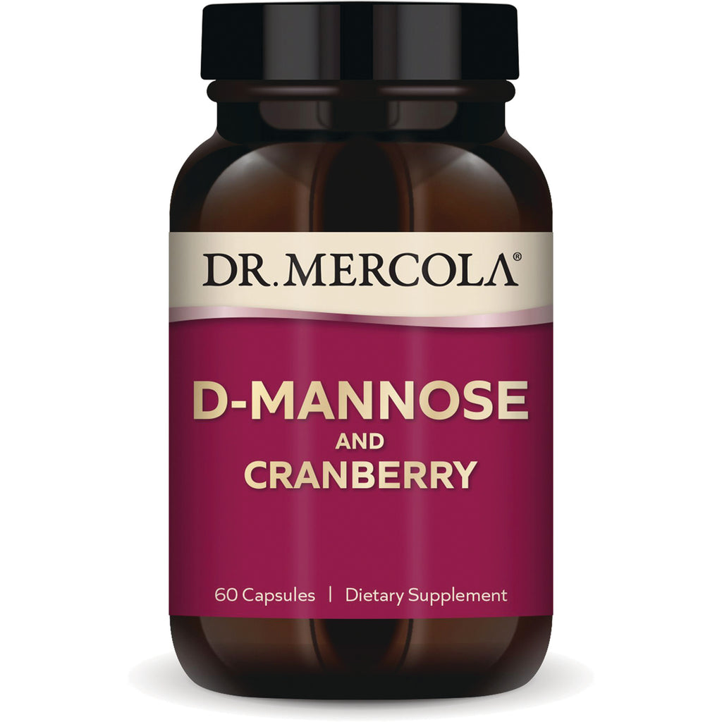MRC052 | DR. MERCOLA D-MANNOSE and CRANBERRY supplement bottle, 60 capsules - Thumbnail