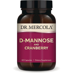 MRC052 | DR. MERCOLA D-MANNOSE and CRANBERRY supplement bottle, 60 capsules