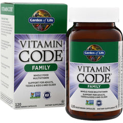GLF037 | Garden of Life Vitamin Code Family whole food multivitamin, 120 vegetarian capsules