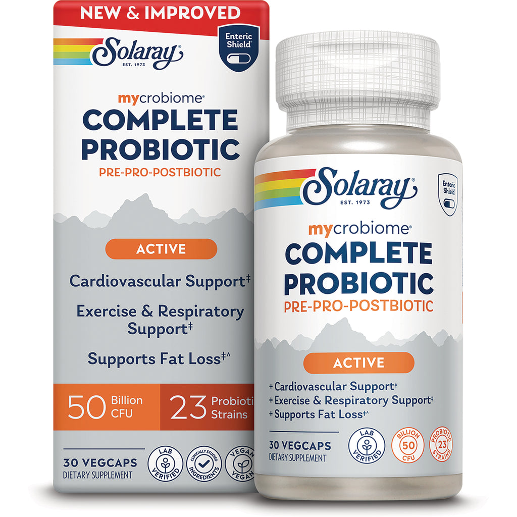 SLR532 | Solaray mycrobiome Complete Probiotic Active, Pre-Pro-Postbiotic, 30 VegCaps, New & Improved - Thumbnail