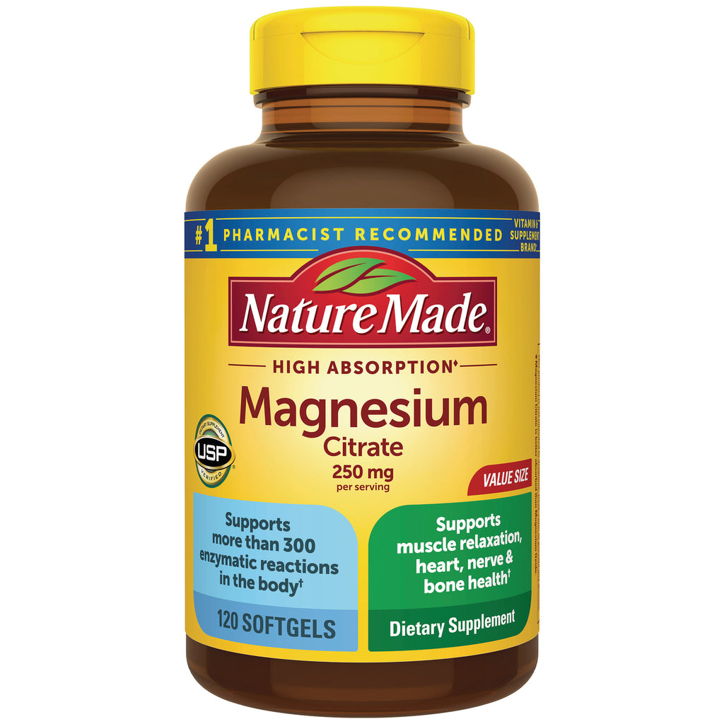 NTM193 | Nature Made Magnesium Citrate 250 mg bottle with 120 softgels, front label - Thumbnail