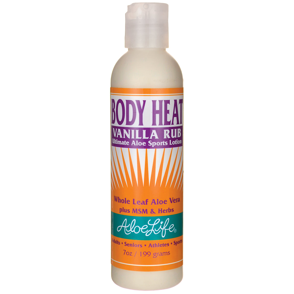 ALI012 | Aloe Life Body Heat Vanilla Rub Ultimate Aloe Sports Lotion, 7 oz