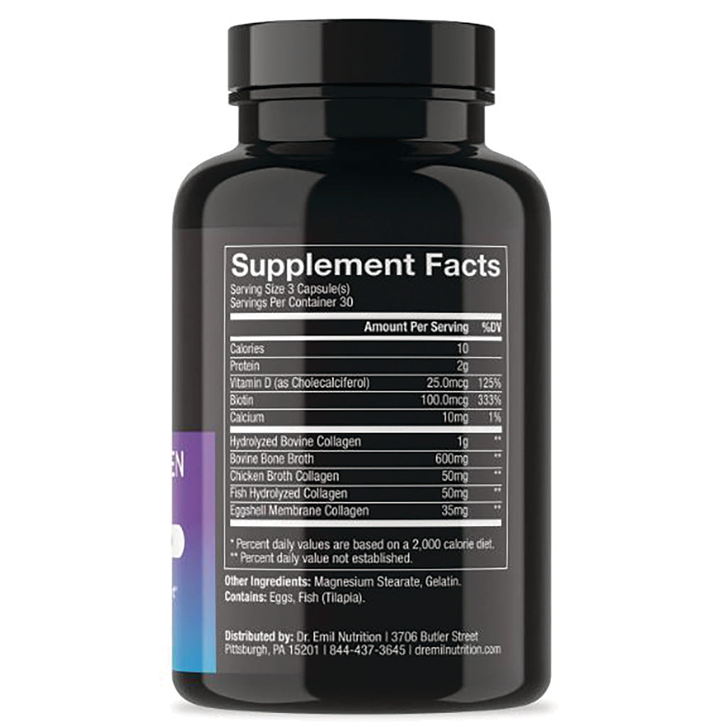 DRE002 | Back of black supplement bottle showing Supplement Facts label and ingredient amounts - Thumbnail