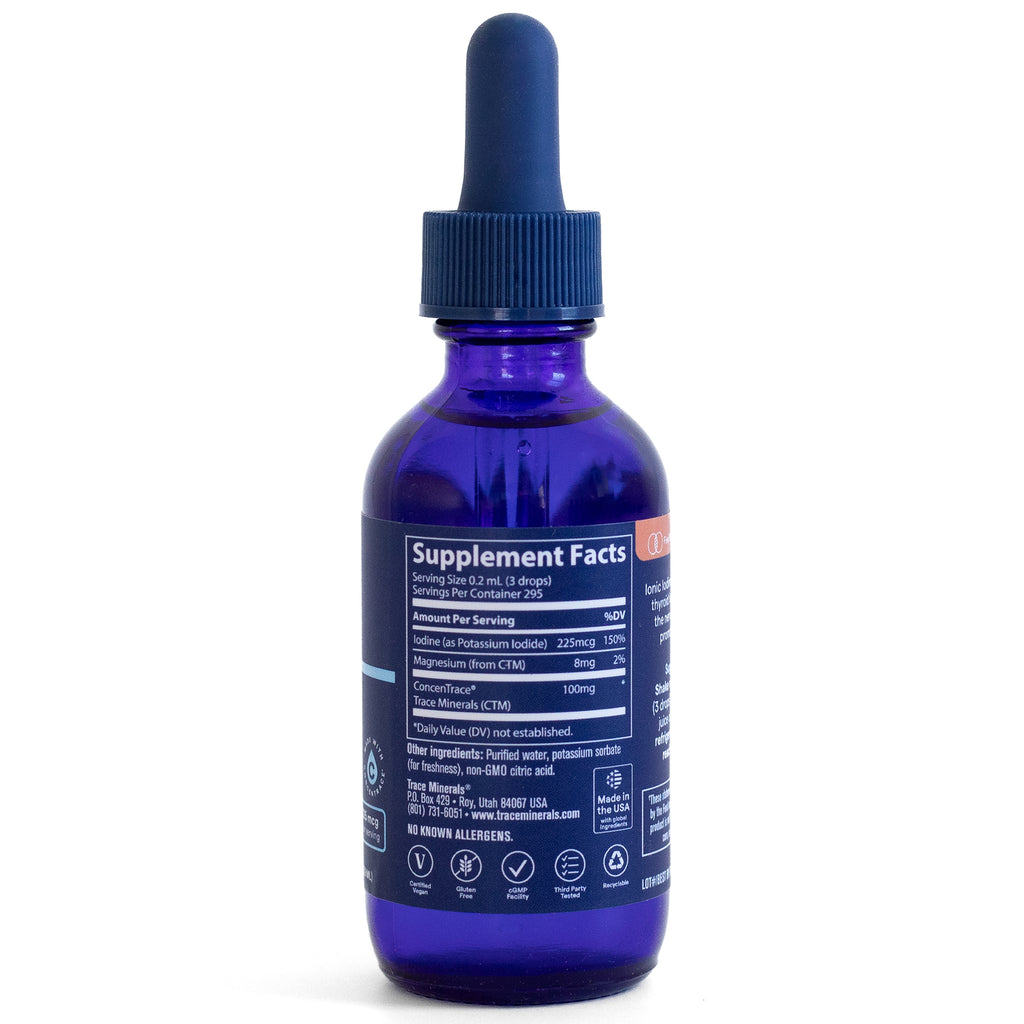 TM083 | Back of blue dropper bottle showing Supplement Facts panel and ingredients - Thumbnail