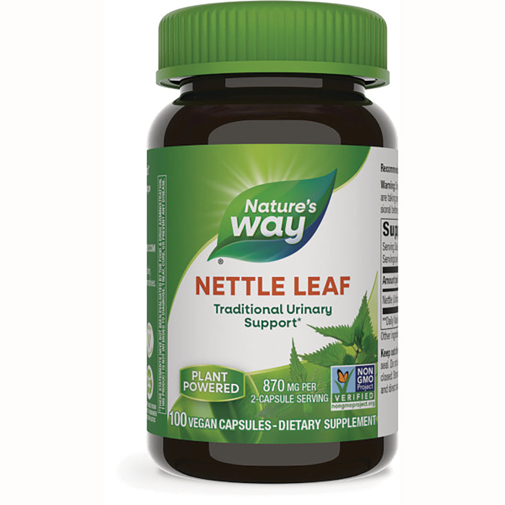 NW157 | Nature's Way Nettle Leaf supplement bottle labeled NETTLE LEAF Traditional Urinary Support, 100 vegan capsules - Thumbnail