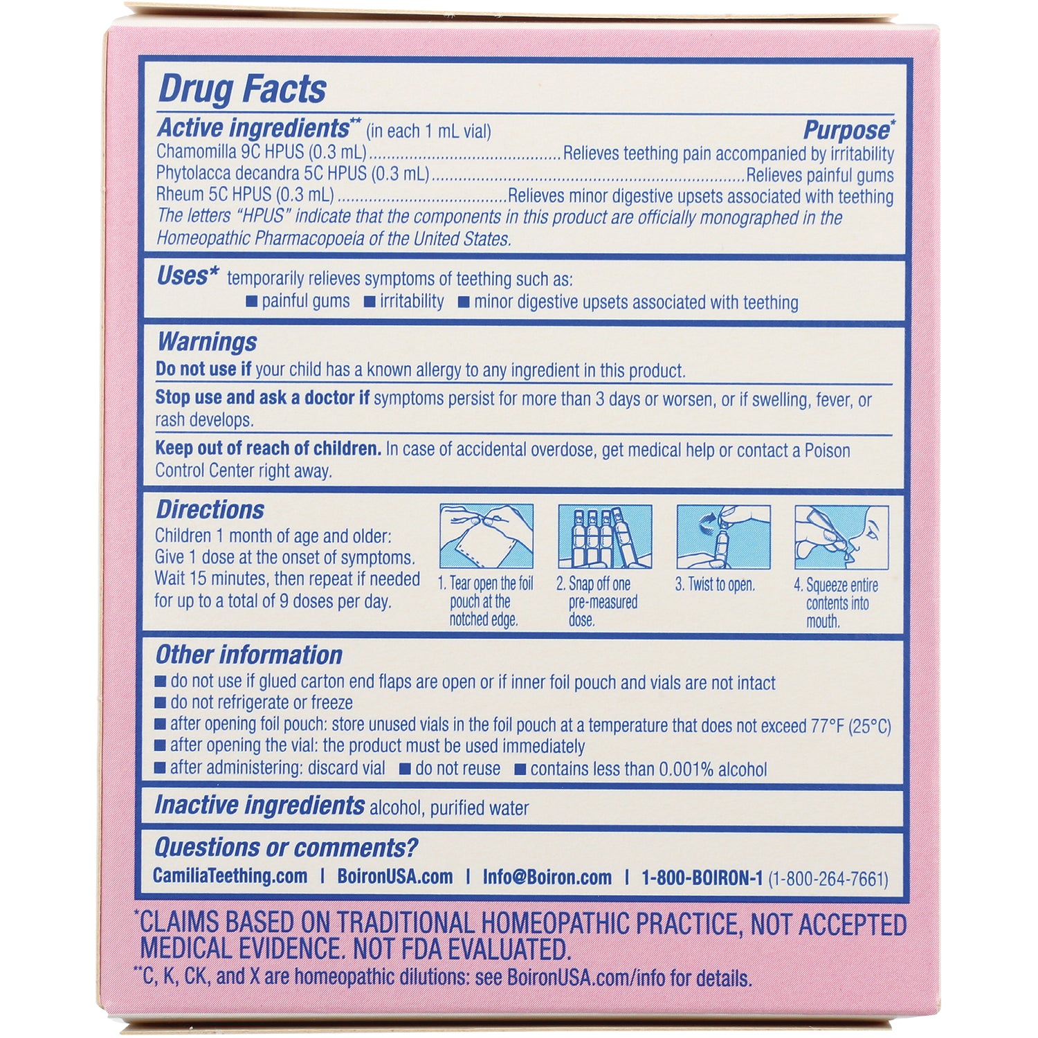 BRN050 | Back panel showing Drug Facts with active ingredients, warnings, directions, and contact information