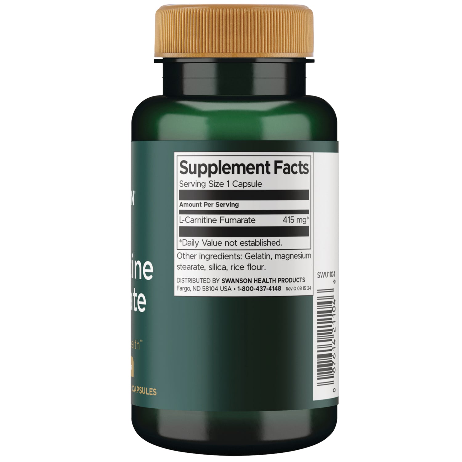 SWU1104 | white capsule centered on centimeter and inch rulers labeled CM and INCH to show size