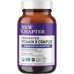 NWC367 | New Chapter bottle labeled Fermented Vitamin B Complex formulated for absorption, 90 vegetarian tablets