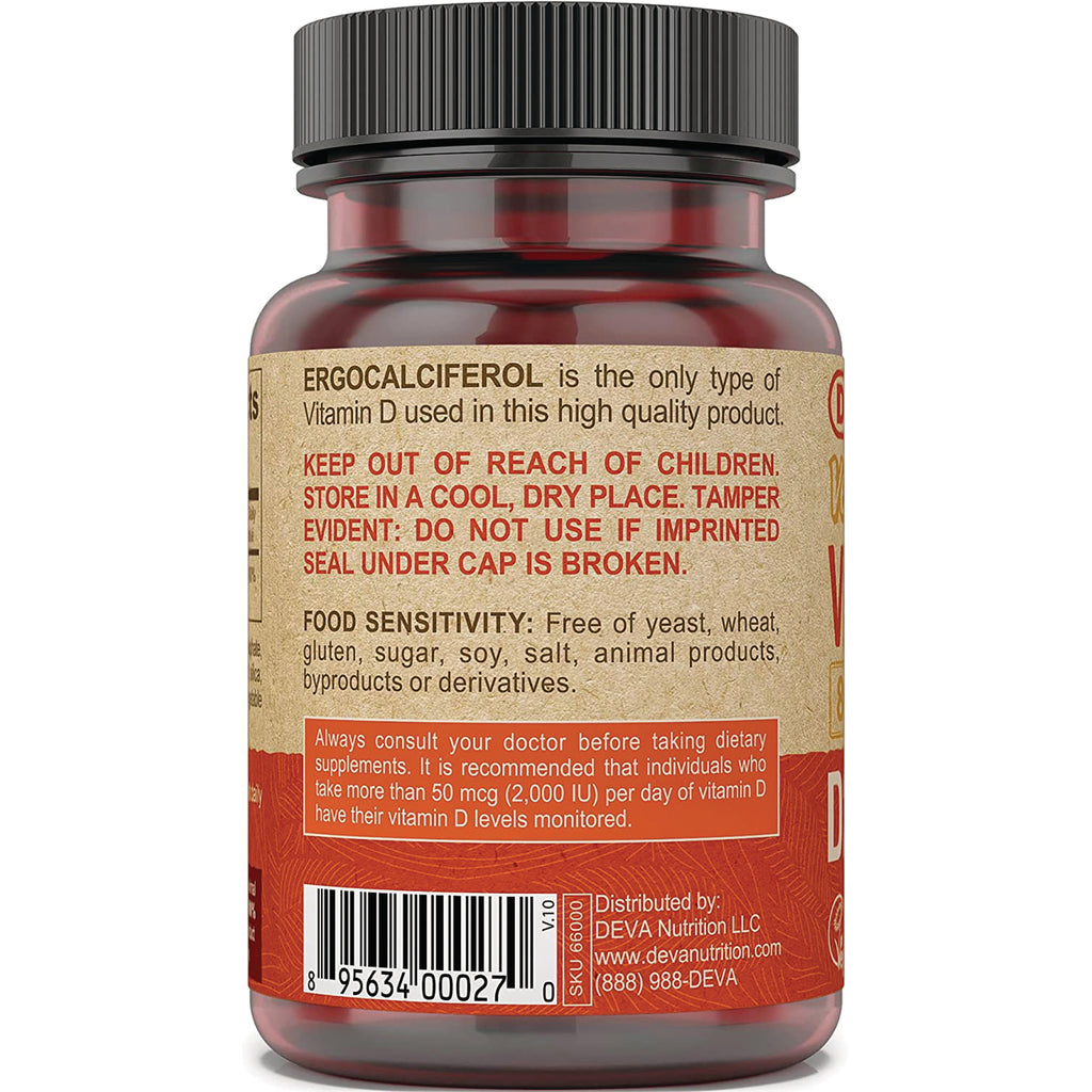 DEV006 | Back label of supplement bottle showing KEEP OUT OF REACH OF CHILDREN warning, food sensitivity statement and barcode - Thumbnail