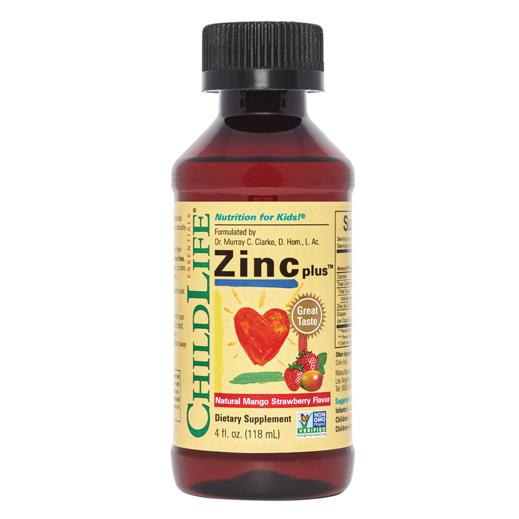 CHL024 | ChildLife Zinc plus natural mango strawberry flavor dietary supplement 4 fl oz bottle - Thumbnail