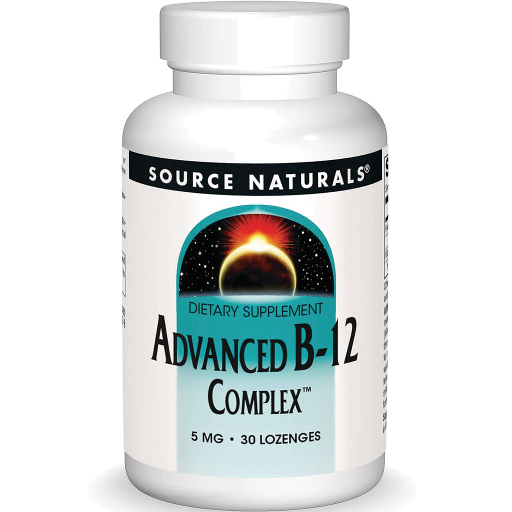 SN502 | Source Naturals Advanced B-12 Complex dietary supplement, 5 mg, 30 lozenges - Thumbnail