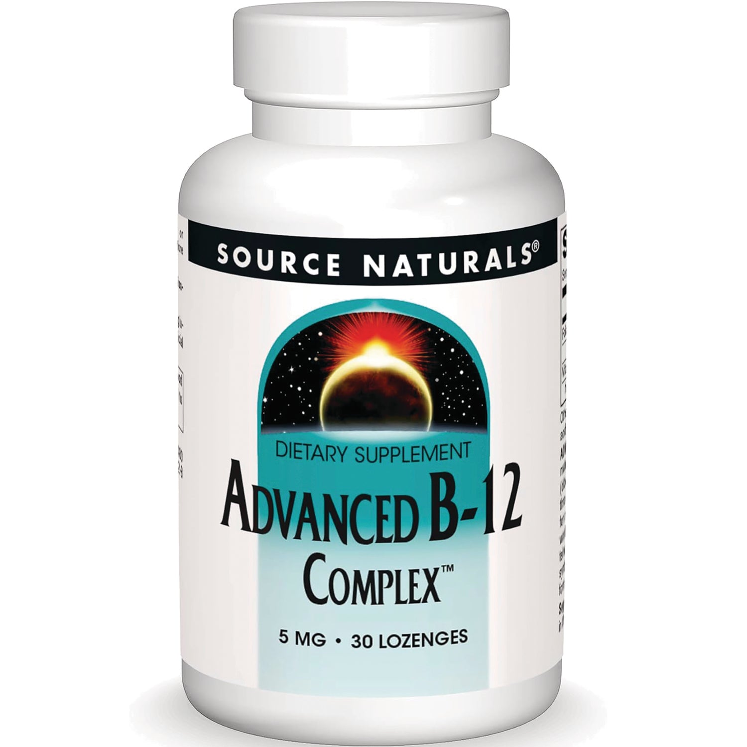 SN502 | Source Naturals Advanced B-12 Complex dietary supplement, 5 mg, 30 lozenges