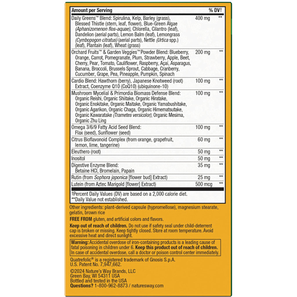 NW684 | back label showing supplement facts, ingredient list, and warning text - Thumbnail