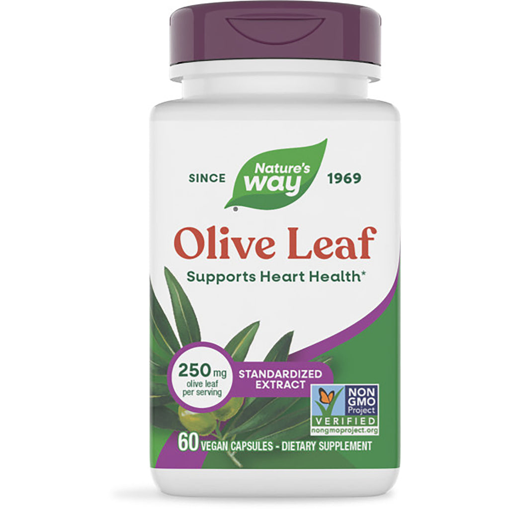 NW562 | Nature's Way Olive Leaf Premium Extract bottle front, 60 vegan capsules plant powered - Thumbnail