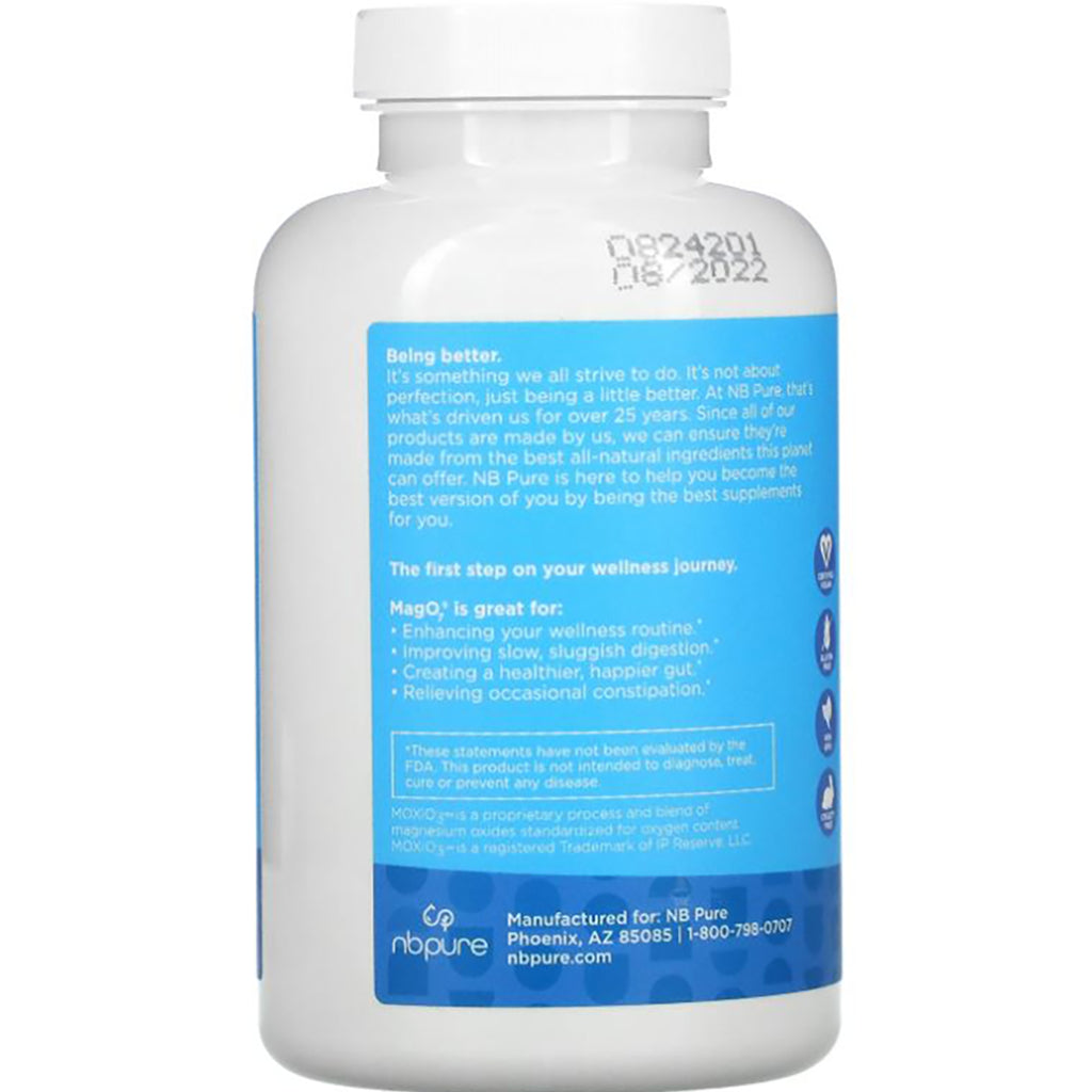 ARL007 | Back of white supplement bottle with blue information label, NB Pure logo, and usage text - Thumbnail