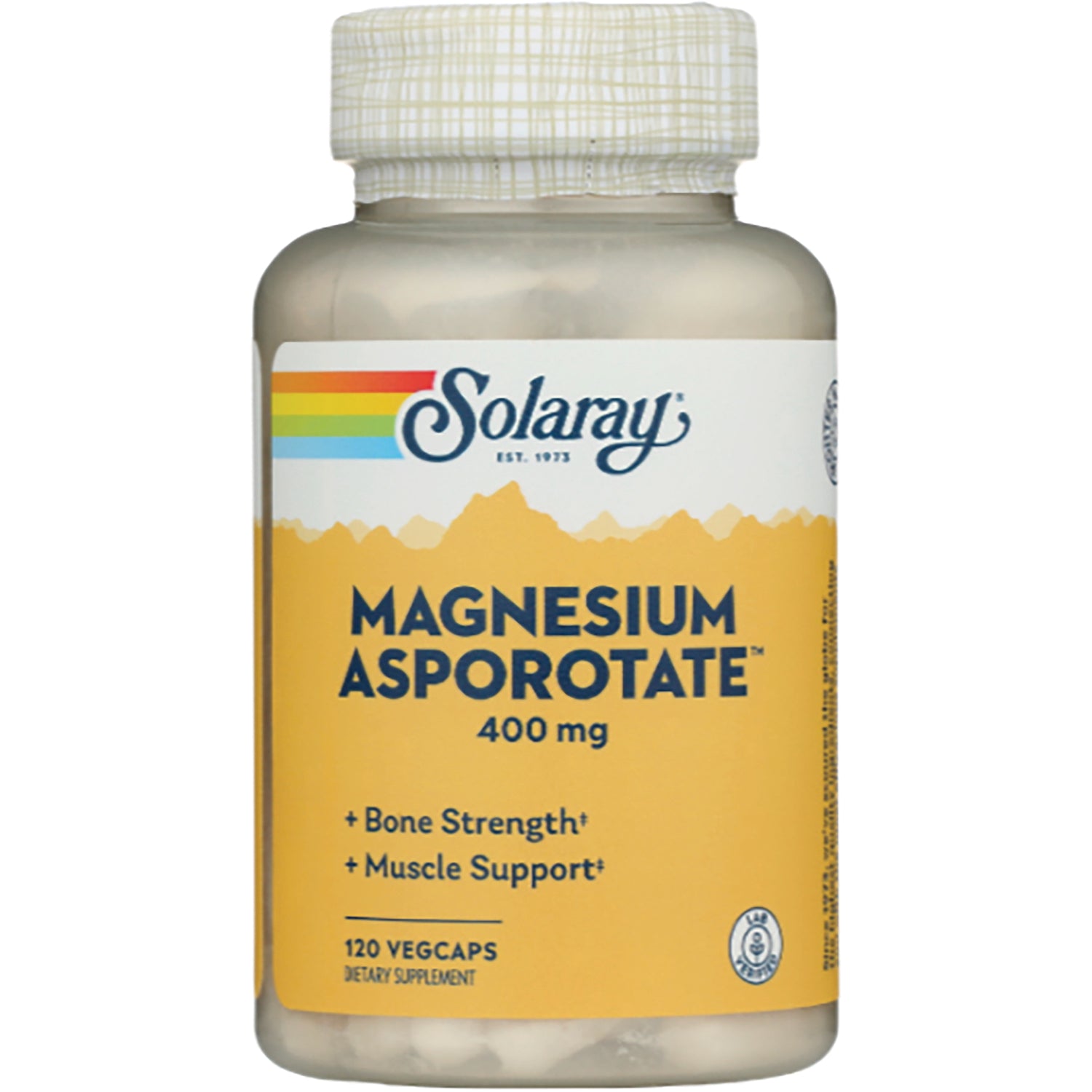 SLR201 | Solaray Magnesium Asporotate 400 mg, 120 VegCaps dietary supplement