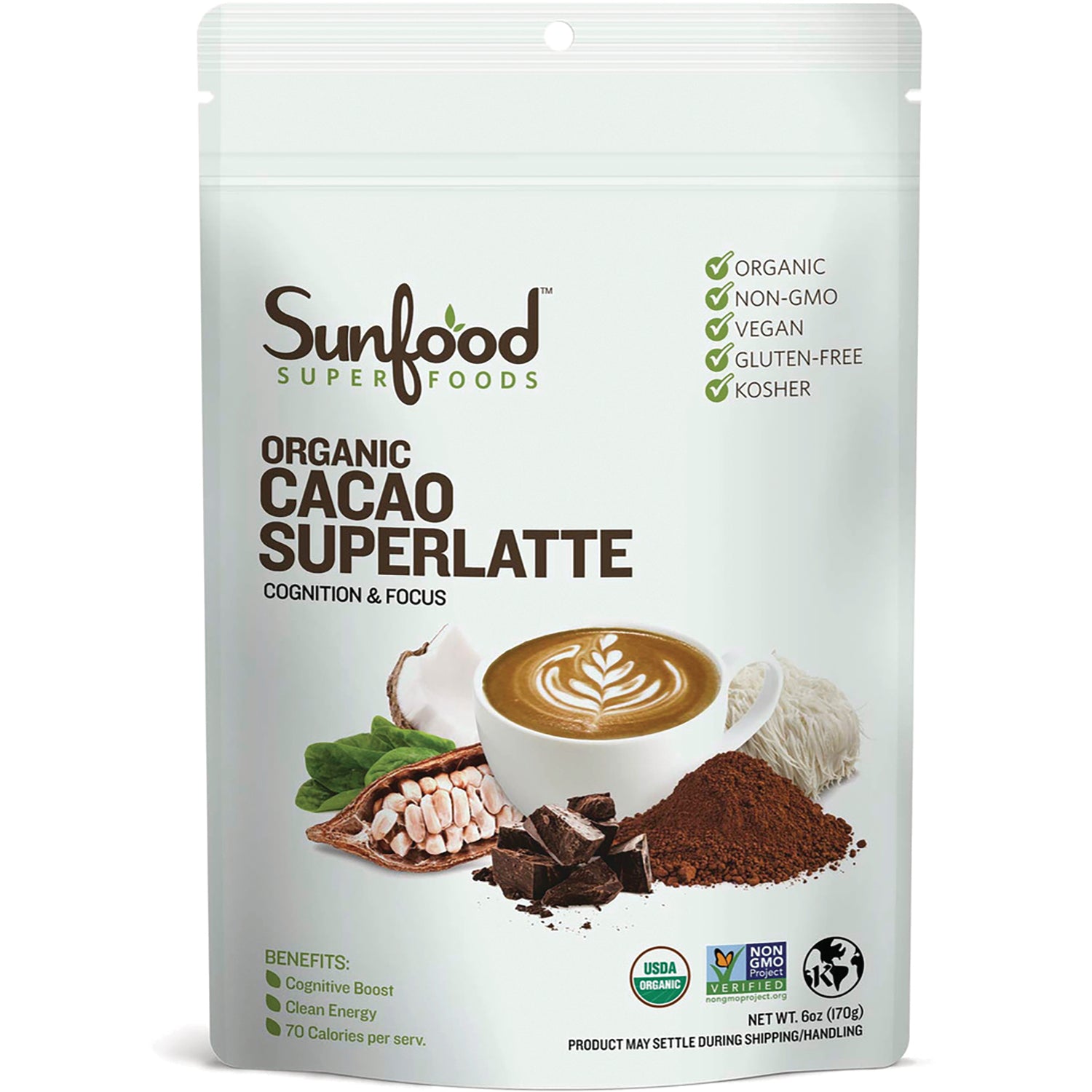 SNF026 | Sunfood Superfoods Organic Cacao Superlatte, Cognition & Focus
