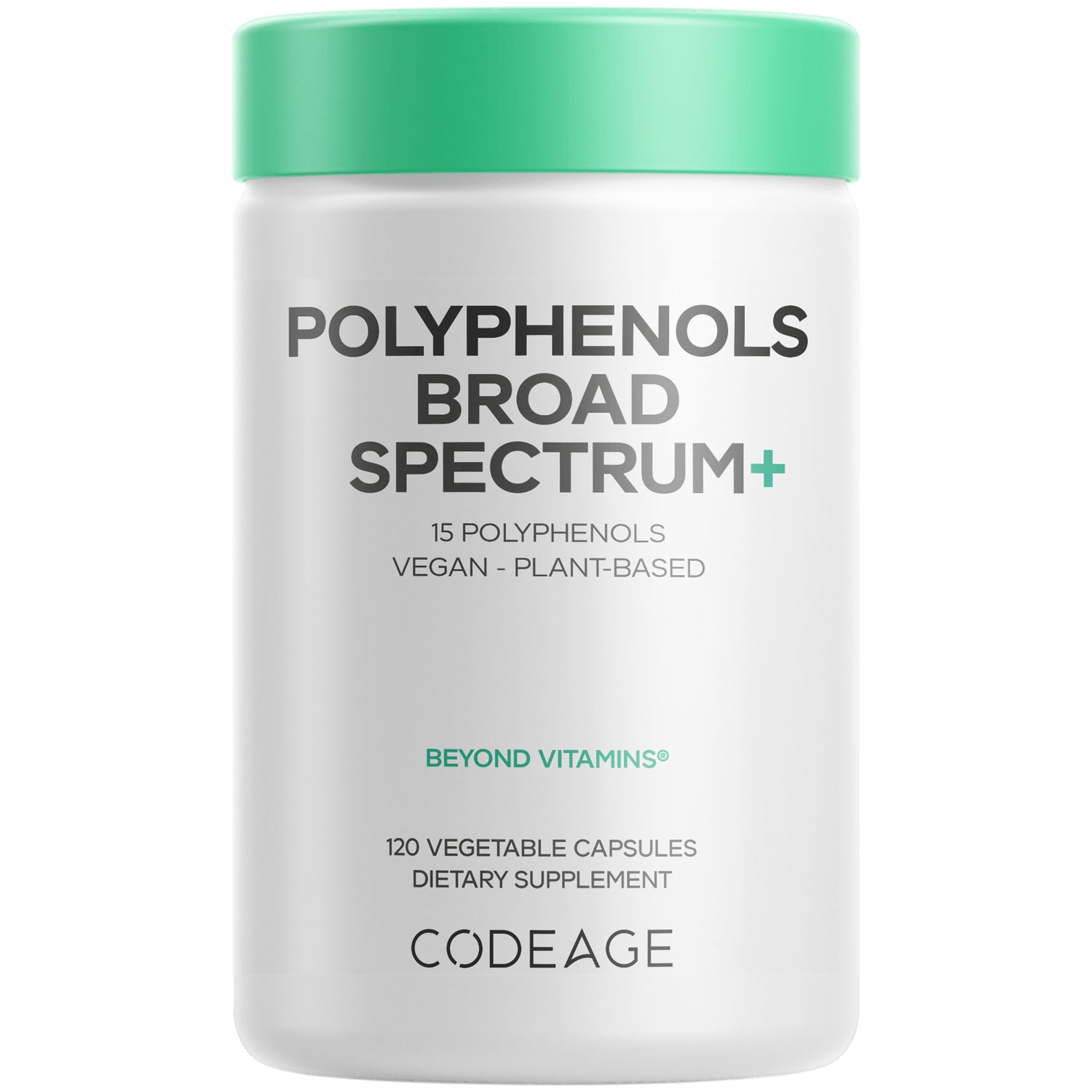 CDG054 | back of white supplement bottle showing Supplement Facts panel, ingredients and barcode