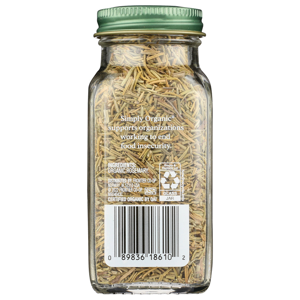 SMP032 | Back of Simply Organic rosemary jar with ingredients, recycling info, and barcode - Thumbnail